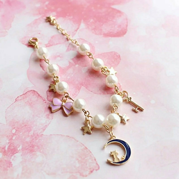 Jewelry - Sailor moon frux pearl charm bracelet
